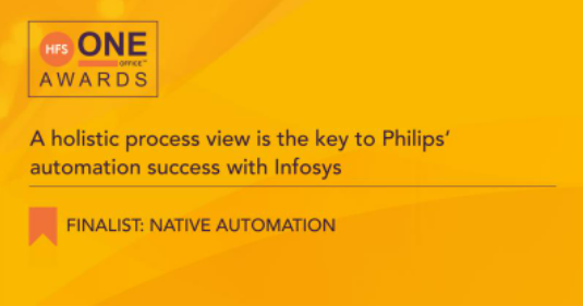 Philips Native Automation Case Study is a Finalist in the 2022 HFS OneOffice™ Awards