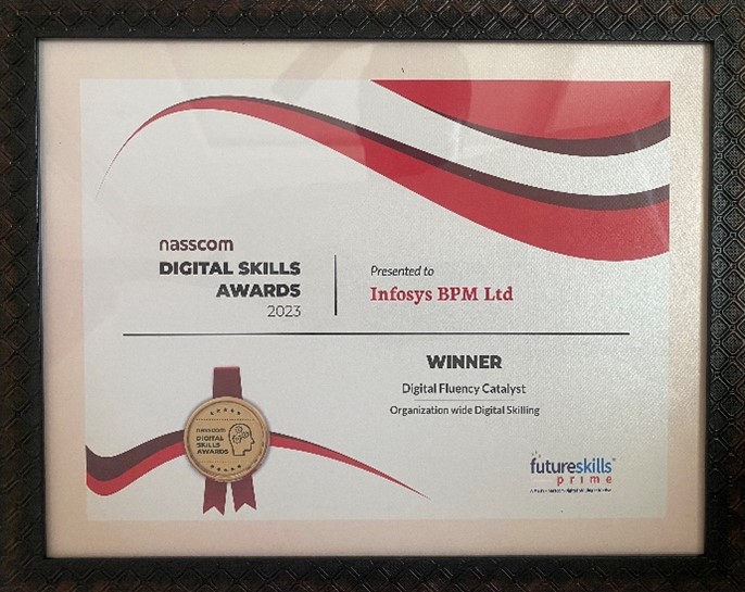 Infosys BPM wins the NASSCOM Digital Skills Award 2023