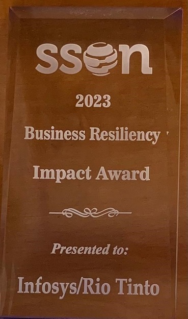 SSON North America Impact Award 2023, in the Business Resiliency category