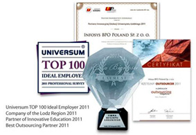 Infosys BPO Lodz Delivery Center wins four awards in 2011