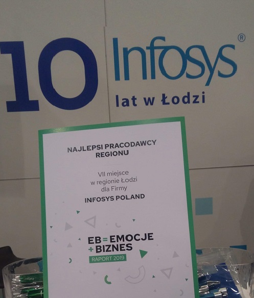 Infosys Poland gets ‘The TOP 10 Employers of Lodzkie Region’ Award